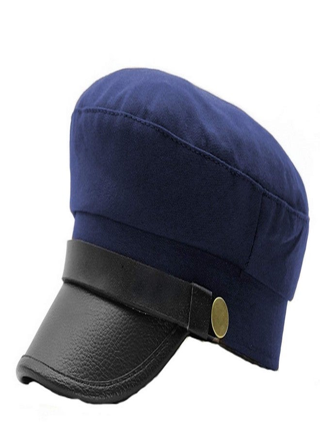 Brcus Mens Womens Newsboy Cap Yacht Captain Sailor Hat Cabbie Baker Boy Peaked Beret Navy - Image 1